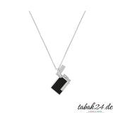 S.T. Dupont Feuerzeug-Halskette Schwarz Lack / Silber – Anhänger an Kette