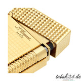S.T. Dupont Le Grand C23009N Diamond Head Gelbgold – Nahaufnahme Scharnier und Rillenstruktur