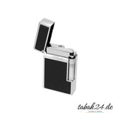 S.T. Dupont Le Grand C23010N Schwarz Lackiert Palladium – Schrägansicht mit S.T. Dupont Paris Gravur