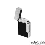 S.T. Dupont Le Grand C23780CL Schwarz Guilloche Palladium – Geöffnet mit sichtbarem Zündmechanismus
