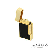 S.T. Dupont Le Grand C23790CL Schwarz Guilloche Gelbgold – Geöffnet mit sichtbarem Zündmechanismus