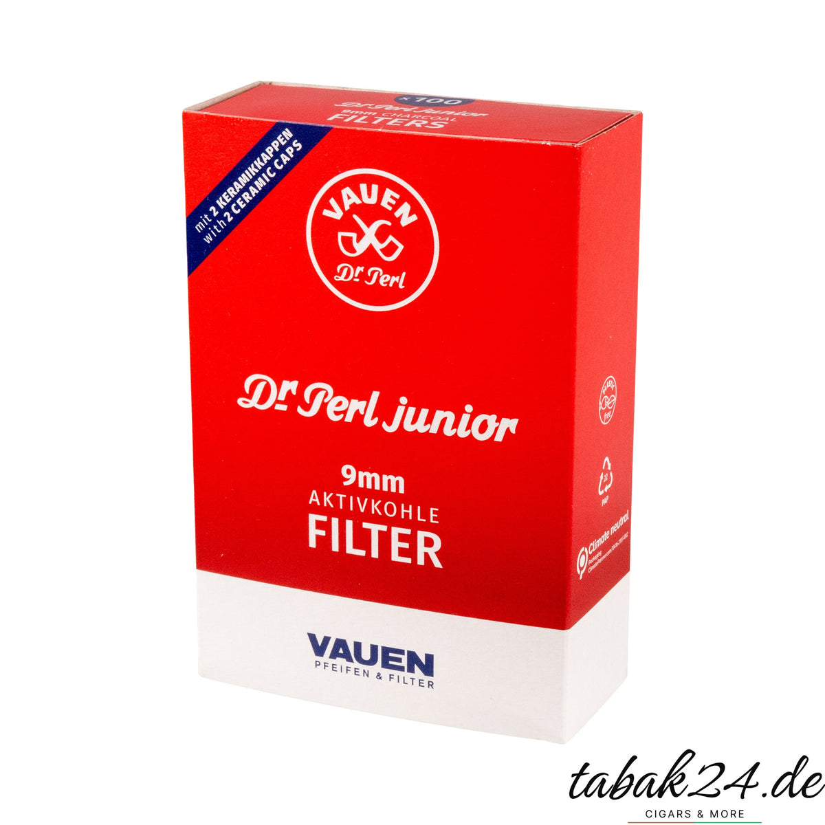 Vauen Dr Perl Junior Aktivkohle-Filter 9 mm Schachtel mit 100 Filtern