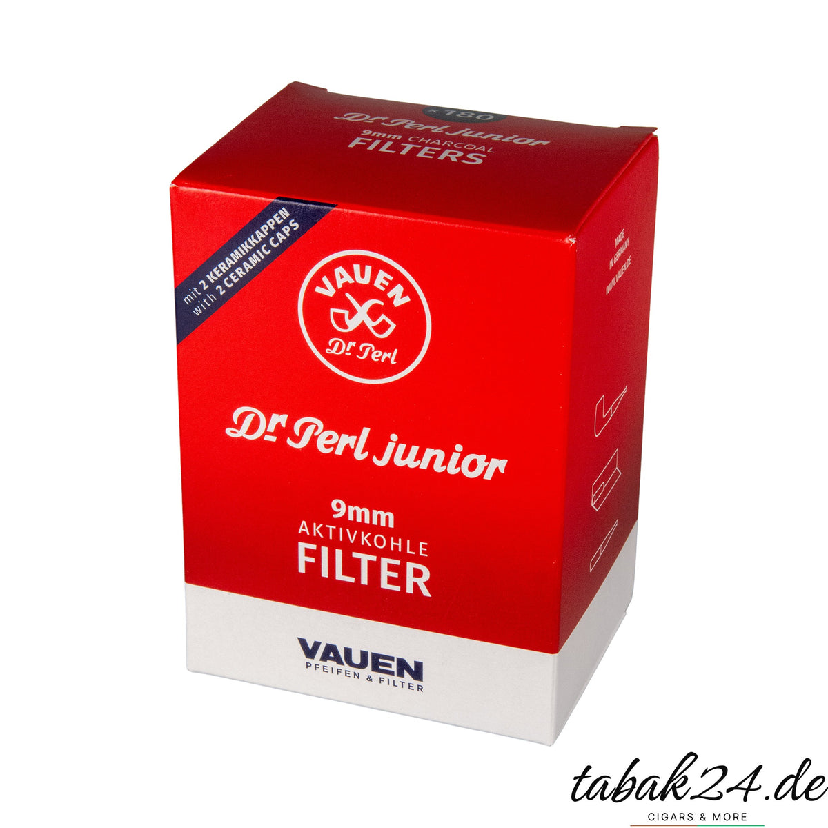 Vauen Dr Perl Junior Aktivkohle-Filter 9 mm Schachtel mit 180 Filtern