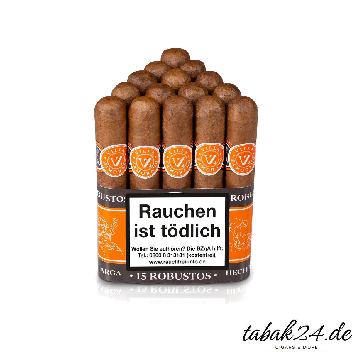 Villa Zamorano Classic Robusto – 15er-Bundle kräftiger Honduras-Longfiller im Robusto-Format
