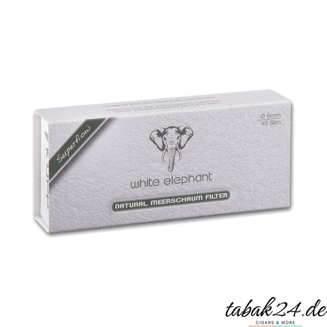 White Elephant Superflow Naturmeerschaum-Filter 6 mm Slim, 45 Stück in der Schachtel