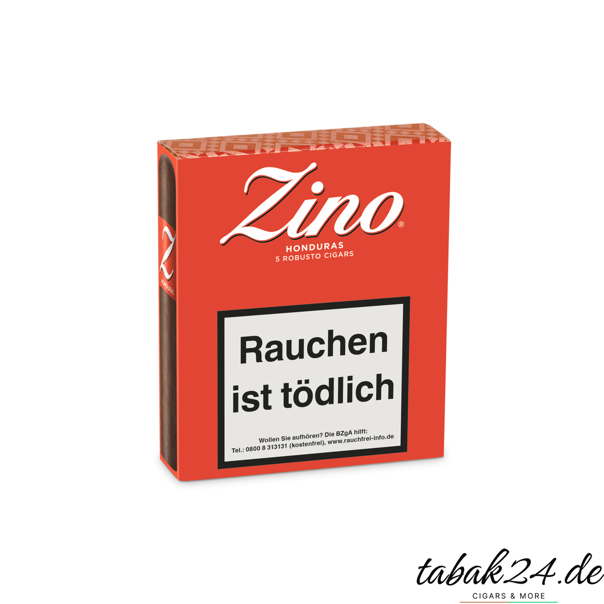 Zino Honduras Robusto – 5er Etui Frontansicht