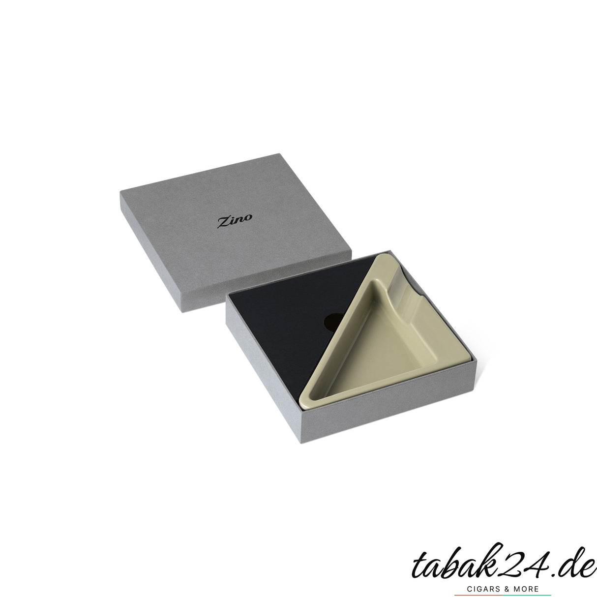 Zino Aschenbecher Porzellan Z-Collection – Schrägansicht mit Z-Collection Design