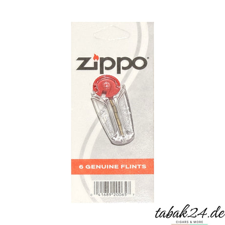 Zippo Feuersteine: 6 original Ersatzfeuersteine im Spender auf Blisterkarte