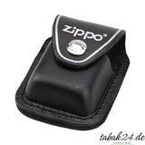 Zippo Geschenkset – schwarze Ledertasche mit Clip