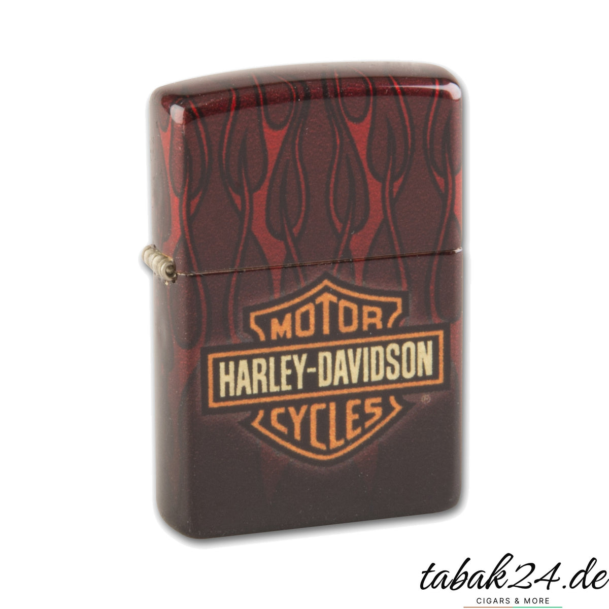Zippo Harley-Davidson – Sturmfeuerzeug Messing tumbled mit Bar-and-Shield-Logo