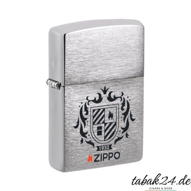 Zippo Heraldic Crest – Sturmfeuerzeug Chrom gebürstet mit Wappen