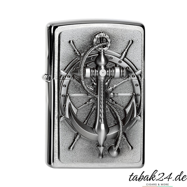 Zippo Nautic – Sturmfeuerzeug Chrom gebürstet mit Anker-Emblem